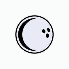 Bowling Ball Icon - Vector, Sign and Symbol for Design, Presentation, Website or Apps. 