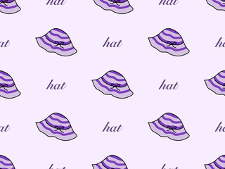 Hat cartoon character seamless pattern on purple background