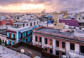 San Juan Puerto Rico Rooftop with Sunset