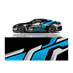 Fototapeta premium Car decal wrap design vector