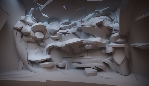 arte abstracto en 3d, minimalista