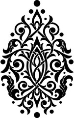 Stylized Victorian Gothic ornament. Tattoo, ornamental design element, for mehndi