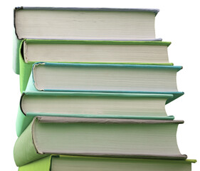 Stack of books isolated on white background
