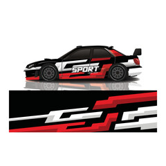 Obraz premium Car decal wrap design vector
