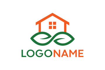 Leaf and home concept. Very suitable for symbol, logo, company nyame, brand name, personal name, icon and many more.
