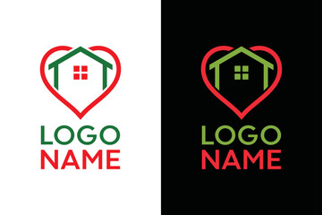 Love and home concept. Very suitable for symbol, logo, company name, brand name, personal name, icon and many more.