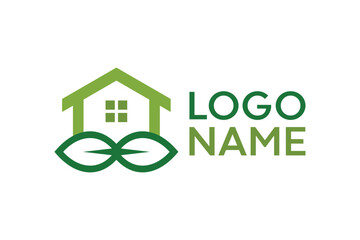 Leaf and home concept. Very suitable for symbol, logo, company nyame, brand name, personal name, icon and many more.