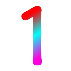 Gradient neon color numbers illustration 