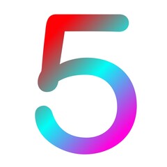 Gradient neon color numbers illustration 