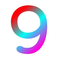 Gradient neon color numbers illustration 