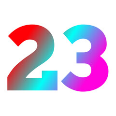 Gradient neon color numbers illustration 