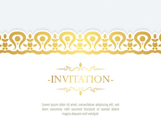 Gold invitation background style ornamental pattern