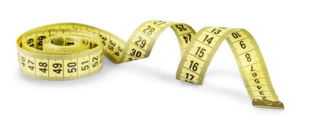 Yellow tape measure or centimeter rolled up