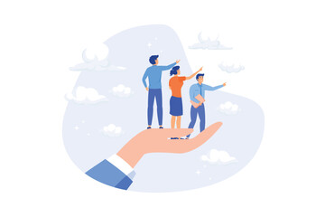 Company culture or employees sharing the same value, goals and attitude to make up organization and corporate success concept, flat vector modern illustration