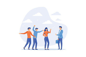 Assertive communication for leadership, behavior to compromise to solve problem without aggressive or passive acceptance concept, flat vector modern illustration