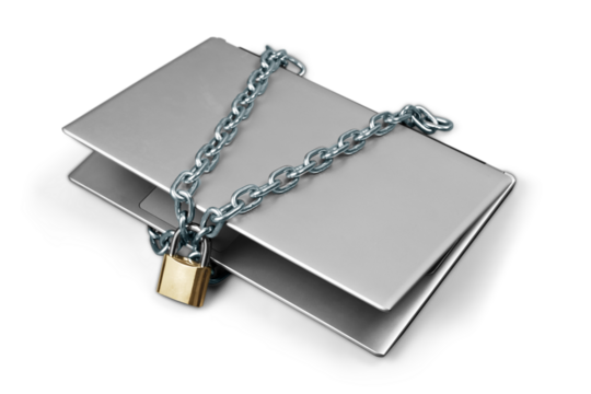 Computer security, Chain Links with laptop
