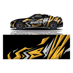 Car decal wrap design vector