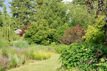 Fototapeta na wymiar Footpath in garden Wellesley MA USA