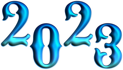 2023 text effect design on transparent background for for preparation happy new year greeting card, business concept, or new year resolution.