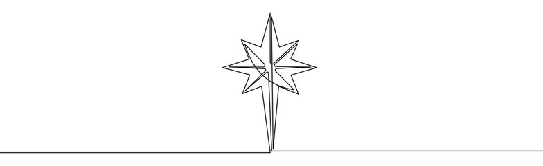 A Star one line drawing on white background