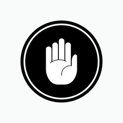 Obraz premium Hand Stop Icon. Prohibited Symbol for Entry - Vector. 