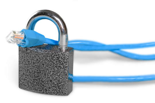 Padlock with Ethernet Cable