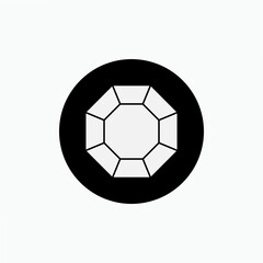 Fototapeta premium Diamond Icon. Jewelery Symbol - Vector. 