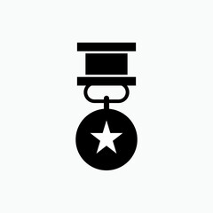 Medal Honor Icon. Award Illustration As A Simple Vector Sign & Trendy Symbol for Design, Websites, Presentation or Application.      