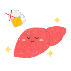 手描きの休肝日のキャラクター　PNG