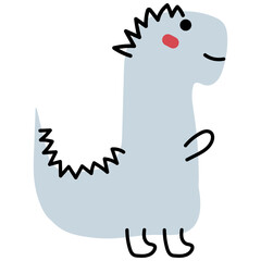 Cute Dinosaur hand drawn childish illustration