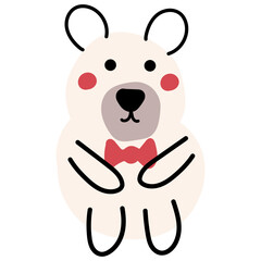 Cute Bear hand drawn childish illustration
