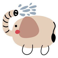 elephant hand drawn childish illustration