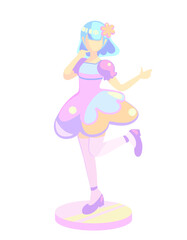 アニメキャラクターフィギュアのイラスト