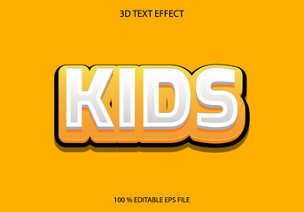 Editable 3d text effect, text effect style,kids editable text effect template, Kids text effect