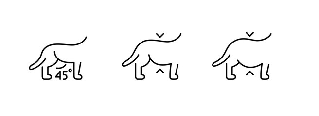 Dog obesity scale. Pixel perfect, editable stroke line icon