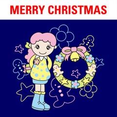 graphic artwork christmas element design for banner decorate,card and etc.