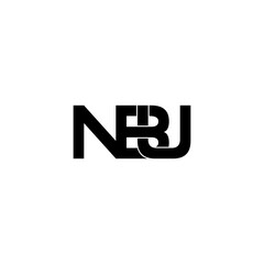 nbu letter initial monogram logo design