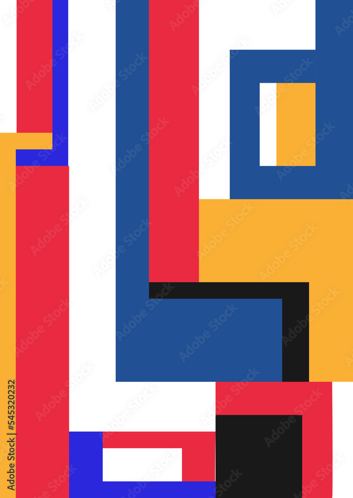 Poster modern pattern. mosaic simple forms. decorative template.