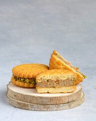 cookies with pate on light background