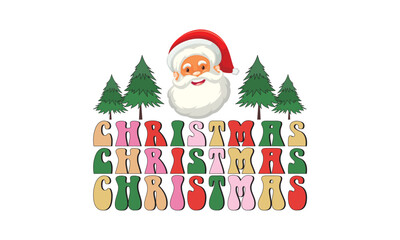 Christmas Retro christmas, Christmas svg, Retro Christmas svg design bundle, T shirt Calligraphy phrase for Christmas, Hand drawn lettering for Xmas greetings cards, invitations, Good for t-shirt, mug