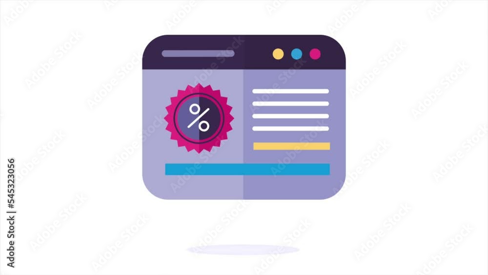 Poster webpage template with ecommerce animation