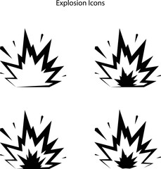 bomb explosion, vector explode icons. Cartoon comic bomb explosion or explosive blast cloud effects of TNT dynamite burst