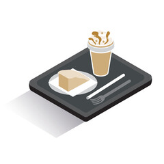 アイソメトリック_フローズンドリンクとケーキのセット