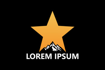 Obraz premium Star mountain logo template design vector