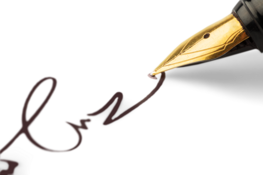 Vintage pen with Business signature