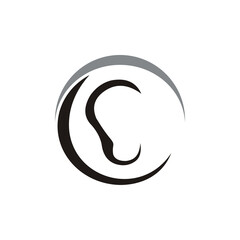 ear logo initial company icon business logo background illustration