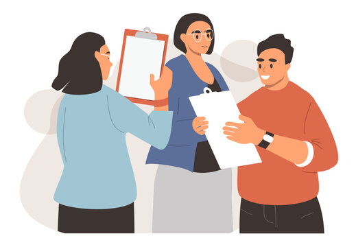 vector illustration in a flat style on the theme of teamwork.