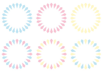 丸くてかわいいフレームパステルカラー素材セット