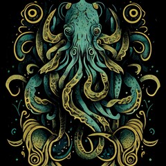 abstract tentacle sea monster graphic