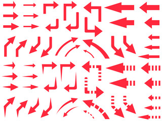 矢印セットシンプル　(赤色)